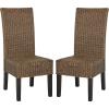 SAFAVIEH Home Collection – Arjun Set of 2 Grey Wicker Dining Chairs, Tall Back Dining Chairs with Pine Wood Legs for Kitchen or Dining Room (SEA8013A-SET2)(Brown / Multi)