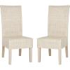 SAFAVIEH Home Collection – Arjun Set of 2 Grey Wicker Dining Chairs, Tall Back Dining Chairs with Pine Wood Legs for Kitchen or Dining Room (SEA8013A-SET2)(White Washed)