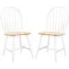 SAFAVIEH Home Collection – Camden Set of 2 Black Windsor Farmhouse Dining Chairs, Spindle Back Solid Wood Chairs, Americana Style Seating (DCH8501A-SET2)(White / Natural)