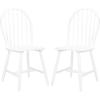 SAFAVIEH Home Collection – Camden Set of 2 Black Windsor Farmhouse Dining Chairs, Spindle Back Solid Wood Chairs, Americana Style Seating (DCH8501A-SET2)(White)