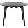 SAFAVIEH Home Collection – Roma Natural Round Drop-Leaf Dining Table, Scalloped Apron Design, Space-Saving Small Dining Table (DTB9219A)(Black)