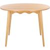 SAFAVIEH Home Collection – Roma Natural Round Drop-Leaf Dining Table, Scalloped Apron Design, Space-Saving Small Dining Table (DTB9219A)(Natural)