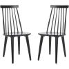 SAFAVIEH Home Collection Burris Farmhouse White/Natural Spindle Back Living Room Dining Room Bedroom Office Foyer Side Chair(Black)