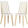 SAFAVIEH Home Collection Burris Farmhouse White/Natural Spindle Back Living Room Dining Room Bedroom Office Foyer Side Chair(Natural / White)
