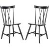 SAFAVIEH Home Collection Friar Natural X-Back Windsor Brown Dining Chair Set of 2(Black)