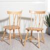 SAFAVIEH Home Collection Friar Natural X-Back Windsor Brown Dining Chair Set of 2(Natural)