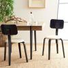 SAFAVIEH Home Collection Jo Grey/Cream Upholstered Stackable Dining Chair Set of 2(Black/Creme)