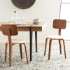 SAFAVIEH Home Collection Jo Grey/Cream Upholstered Stackable Dining Chair Set of 2(Walnut/Cream)