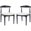 SAFAVIEH Home Collection Lionel Retro Walnut Brown/White Cushion Dining Chair Set of 2 (Fully Assembled)(Black/White)