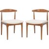 SAFAVIEH Home Collection Lionel Retro Walnut Brown/White Cushion Dining Chair Set of 2 (Fully Assembled)(Walnut/White)