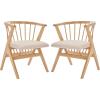 SAFAVIEH Home Collection Noah Natural Brown/Beige Cushion Spindle Dining Chair Set of 2 (Fully Assembled)(Natural)