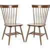 SAFAVIEH Home Collection Parker Farmhouse Raspberry Windsor Spindle Solid Wood Dining Chair Set of 2(Dark Oak)