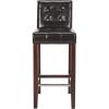 SAFAVIEH Home Collection Thompson Clay Faux Leather/ Espresso 30-inch Nailhead Trim Tufted Kitchen Breakfast Nook Dining Pub Bar Stool(Brown)