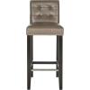 SAFAVIEH Home Collection Thompson Clay Faux Leather/ Espresso 30-inch Nailhead Trim Tufted Kitchen Breakfast Nook Dining Pub Bar Stool(Clay)