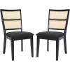 SAFAVIEH Home Collection Toril Coastal Black/White/Natural Dining Chair Set of 2(Black/Black)