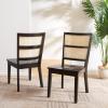 SAFAVIEH Home Collection Toril Coastal Black/White/Natural Dining Chair Set of 2(Black/Natural)