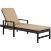 SAFAVIEH Outdoor Collection Alma Brown Rattan/Beige Cushion Adjustable Chaise Lounge Chair (PAT9000A)