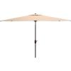 SAFAVIEH Outdoor Collection Athens Red 7 x 10 Ft Rectangular Auto Tilt Crank UV Protected Umbrella(Beige/White)