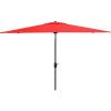 SAFAVIEH Outdoor Collection Athens Red 7 x 10 Ft Rectangular Auto Tilt Crank UV Protected Umbrella(Red)