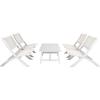 SAFAVIEH Outdoor Collection Blaze Coastal Natural Acacia Wood/Light Brown 5-Piece Coffee Set(Grey/Grey)