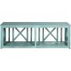 SAFAVIEH Outdoor Collection Branco White and Ash Grey Bench(Beach House Blue)