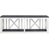 SAFAVIEH Outdoor Collection Branco White and Ash Grey Bench(Dark Slate Gray / White)