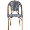 SAFAVIEH Outdoor Collection California Bistro Navy Side Chair Set of 2 (Fully Assembled)(Navy/White)