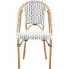 SAFAVIEH Outdoor Collection California Bistro Navy Side Chair Set of 2 (Fully Assembled)(White/Navy)