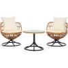 SAFAVIEH Outdoor Collection Colby Natural/Beige 3-Piece Patio Set