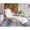 SAFAVIEH Outdoor Collection Colley Natural Wicker/White Cushion Adjustable Recliner Chaise Lounge Chair (PAT7722D)(Natural)