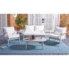 SAFAVIEH Outdoor Collection Deacon Natural Acacia Wood/Beige Cushion 4-Piece Conversation Patio Set with Accent Pillows(Grey/Beige)