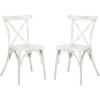SAFAVIEH Outdoor Collection Elia Distressed White Stackable Chair (Set of 2)