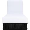 SAFAVIEH Outdoor Collection Gillian Tan Rope/White Cushion Chaise Lounge Chair (PAT7527A)(Black / White)