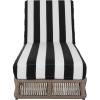 SAFAVIEH Outdoor Collection Gillian Tan Rope/White Cushion Chaise Lounge Chair (PAT7527A)(Heather Tan/Black Striped)