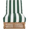 SAFAVIEH Outdoor Collection Gillian Tan Rope/White Cushion Chaise Lounge Chair (PAT7527A)(Heather Tan/Hunter Green Stripe)
