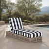 SAFAVIEH Outdoor Collection Gillian Tan Rope/White Cushion Chaise Lounge Chair (PAT7527A)(Heather Tan/Navy Striped)