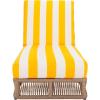 SAFAVIEH Outdoor Collection Gillian Tan Rope/White Cushion Chaise Lounge Chair (PAT7527A)(Heather Tan/Yellow Stripe)