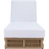 SAFAVIEH Outdoor Collection Gillian Tan Rope/White Cushion Chaise Lounge Chair (PAT7527A)(Tan / White)