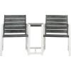 SAFAVIEH Outdoor Collection Jovanna White and Ash Grey Two Seat Bench(Ash Grey / White)