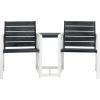 SAFAVIEH Outdoor Collection Jovanna White and Ash Grey Two Seat Bench(Dark Slate Gray / White)