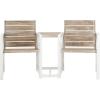 SAFAVIEH Outdoor Collection Jovanna White and Ash Grey Two Seat Bench(White / Oak)