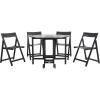 SAFAVIEH Outdoor Collection Kerman Grey Wash 5-Piece Foldable Patio Dining Set (Fully Assembled)(Black)
