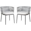 SAFAVIEH Outdoor Collection Kiyan Grey Rope Chair (Set of 2)