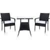 SAFAVIEH Outdoor Collection Laban Natural/White Cushion 3-Piece Bistro Set PAT7718D(Black/White)
