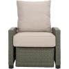 SAFAVIEH Outdoor Collection Landon Natural/White Patio Recliner Chair with Cushion(Grey Brown/Light Grey)