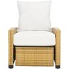 SAFAVIEH Outdoor Collection Landon Natural/White Patio Recliner Chair with Cushion(Natural/White)