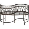 SAFAVIEH Outdoor Collection Lara Victorian Rustic Brown Iron Kissing Bench(Rustic Brown)