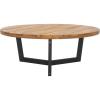 SAFAVIEH Outdoor Collection Leo Natural/Black Solid Wood Round Coffee Table(Natural/Black)