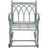 SAFAVIEH Outdoor Collection Medrano Victorian Rustic Brown Wrought Iron Rocking Chair(Antique Dark Green)