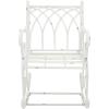 SAFAVIEH Outdoor Collection Medrano Victorian Rustic Brown Wrought Iron Rocking Chair(Antique White)